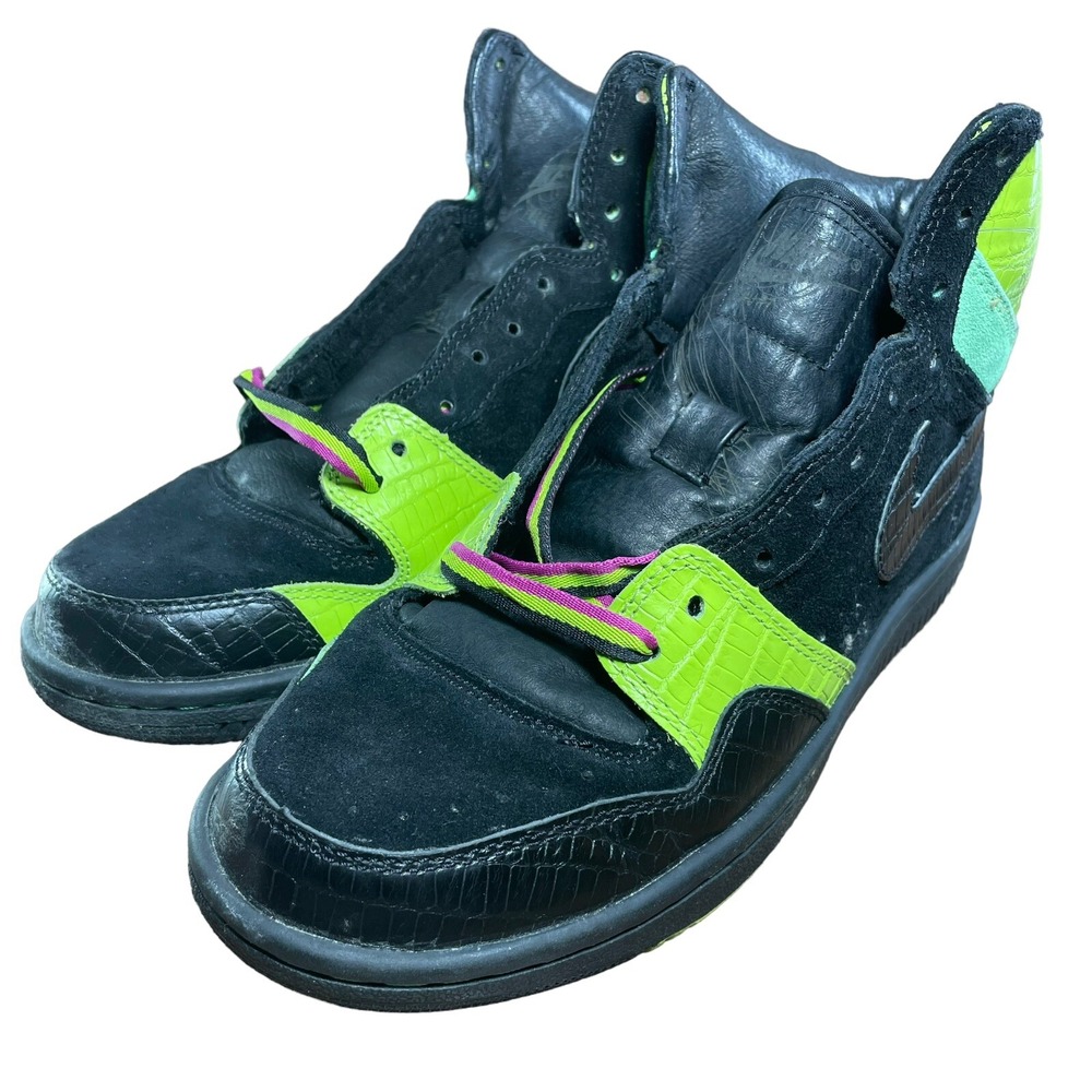 Nike Le Terme Swoosh Black and Green Sneakers‎ 313385-003 Men's SIZE 8.5 - Picture 5 of 13